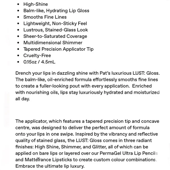 Pat McGrath Lust Gloss Lip Gloss Earth Angel - Picture 17 of 17